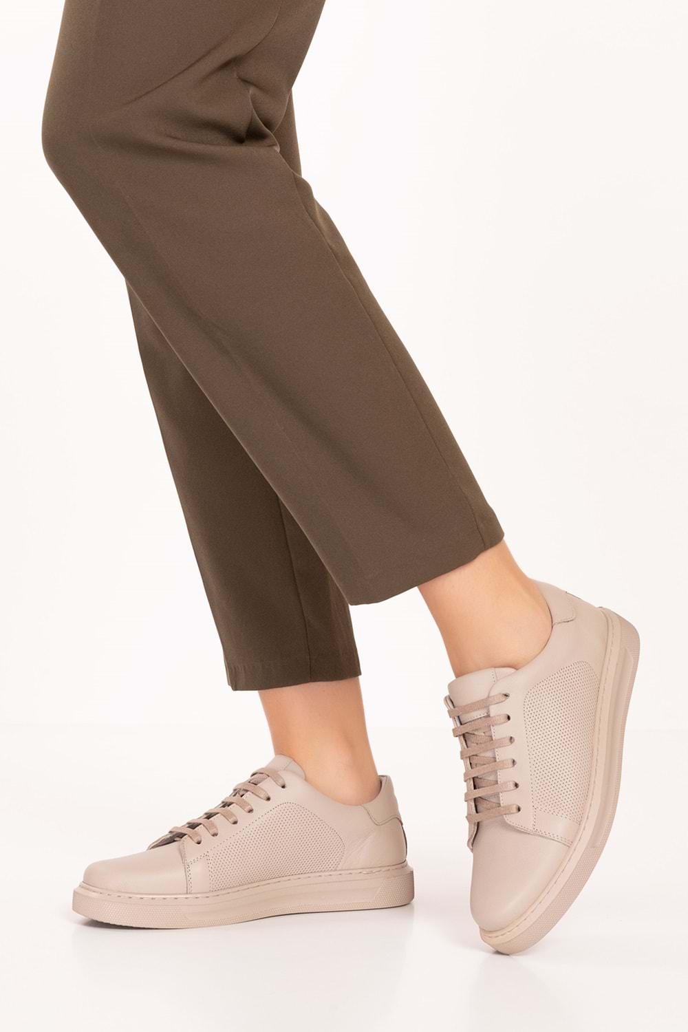 Gondol Hakiki Deri Rahat Günlük Ayakkabı pkr.909 - Vizon - 38