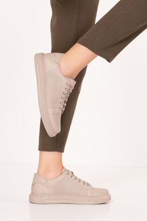 Gondol Hakiki Deri Rahat Günlük Ayakkabı pkr.909 - Vizon - 38