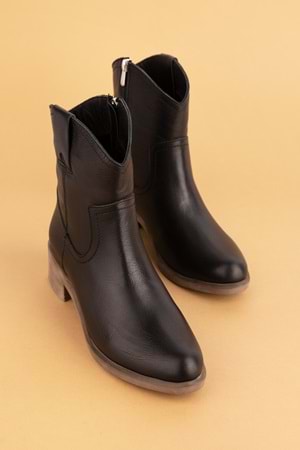 Gondol Kadın Hakiki Deri Western Bot anl.2871 - Siyah - 38