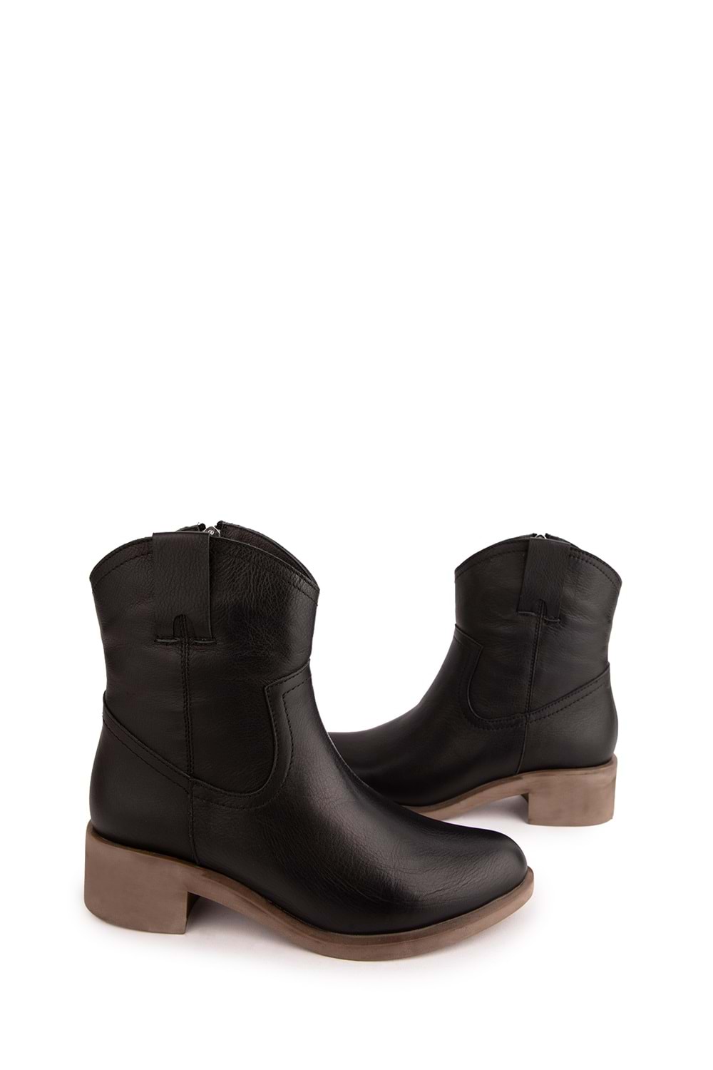 Gondol Kadın Hakiki Deri Western Bot anl.2871 - Siyah - 38