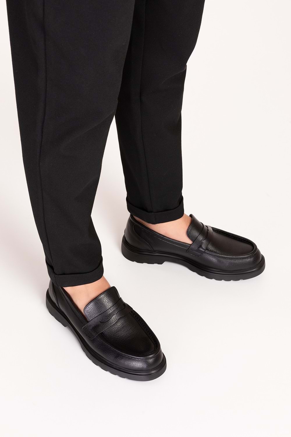 Gondol Içi Dışı Hakiki Deri Hafif Günlük Rahat Ayakkabı src.464 - Siyah - 43