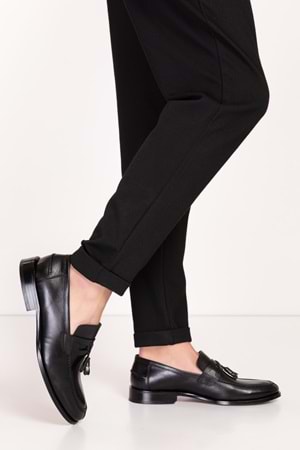 Gondol Erkek Hakiki Deri Kösele Ayakkabı ny.881 - Siyah - 41