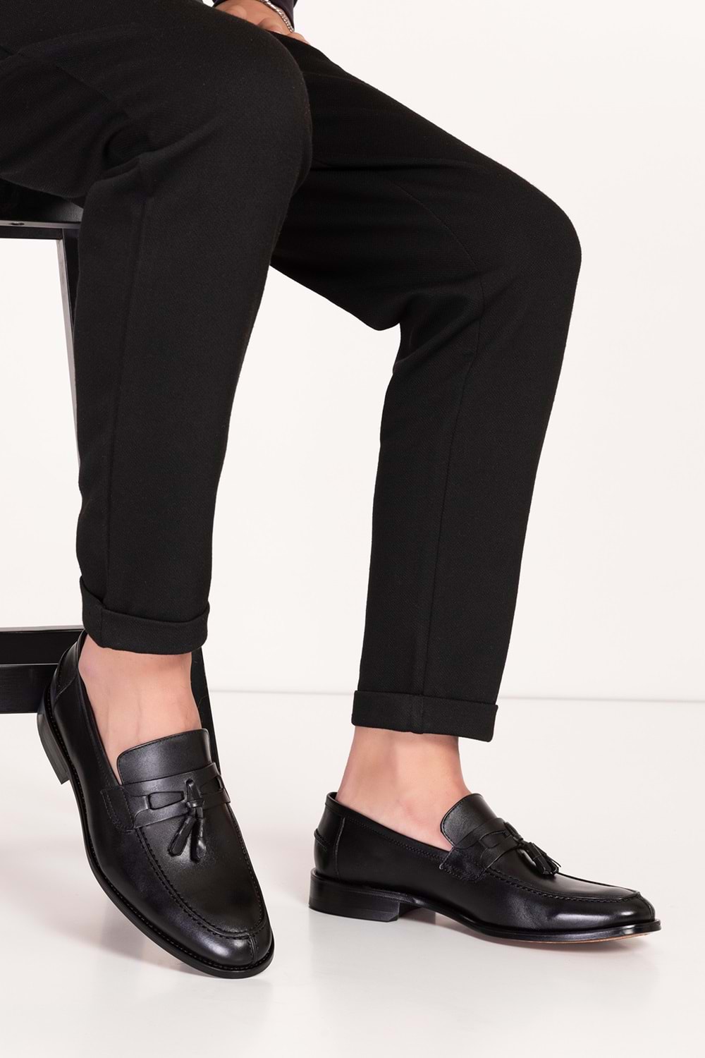 Gondol Erkek Hakiki Deri Kösele Ayakkabı ny.881 - Siyah - 41