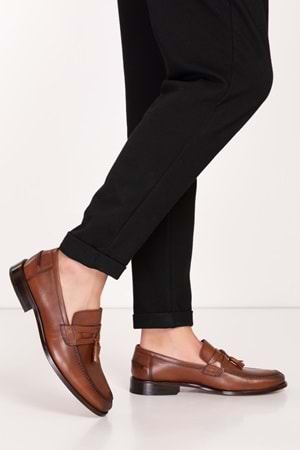 Gondol Erkek Hakiki Deri Kösele Ayakkabı ny.881 - Taba - 46