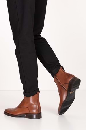 Gondol Erkek Hakiki Deri Klasik Sivri Burun Bot ny.490 - Taba - 40