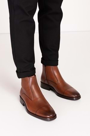 Gondol Erkek Hakiki Deri Klasik Sivri Burun Bot ny.490 - Taba - 40