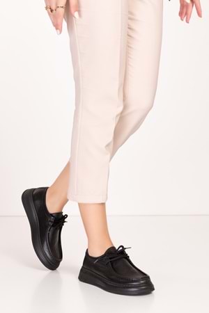 Gondol Hakiki Deri Günlük Hafif Oxford Loafer bel.401 - Siyah - 38