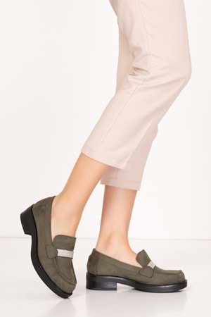 Gondol Günlük Hafif Oxford Loafer bel.410 - Haki Süet - 39
