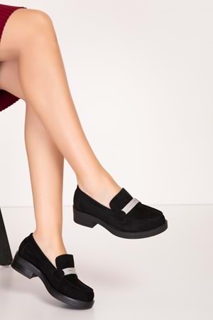 Gondol Günlük Hafif Oxford Loafer bel.410 - Siyah Süet - 39