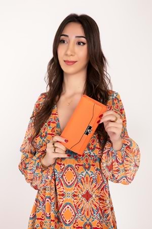 Gondol Çok Gözlü Kullanışlı Şık Cüzdan gp.1489 - Turuncu - TEK EBAT