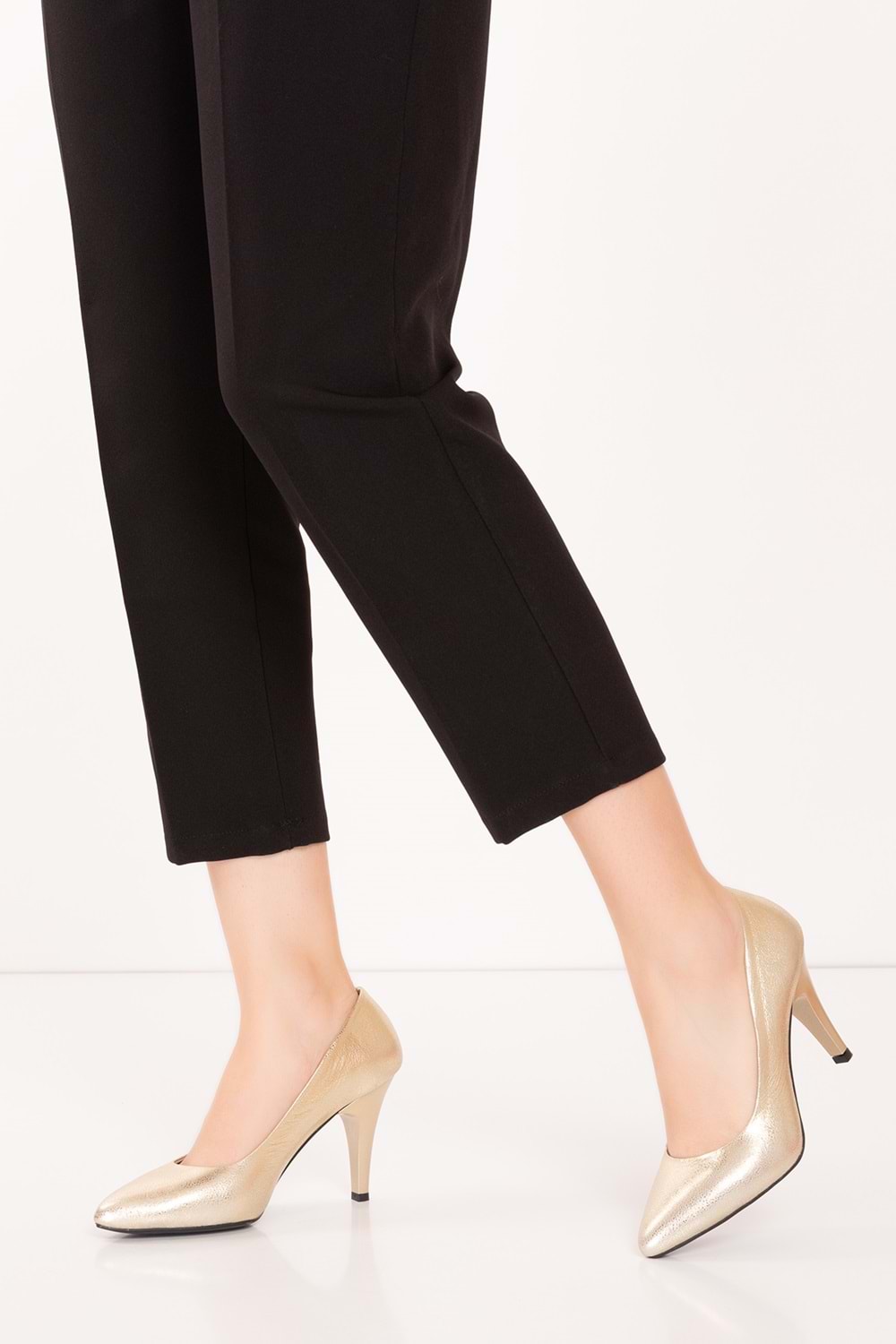Gondol Hakiki Deri Stiletto-vdt.25 - Dore - 35