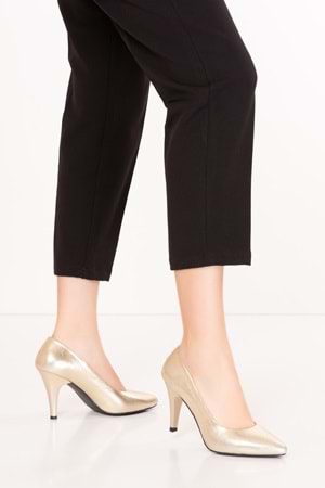 Gondol Hakiki Deri Stiletto-vdt.25 - Dore - 35