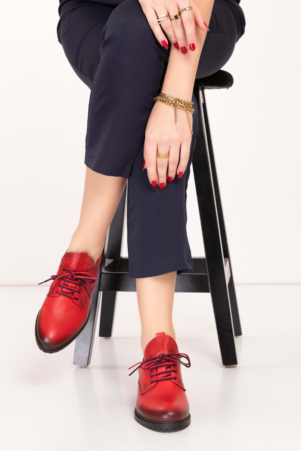 Gondol Kadın İçi Dışı Hakiki Deri Günlük Ayakkabı alsx.334 - Kırmızı S.T. - 35