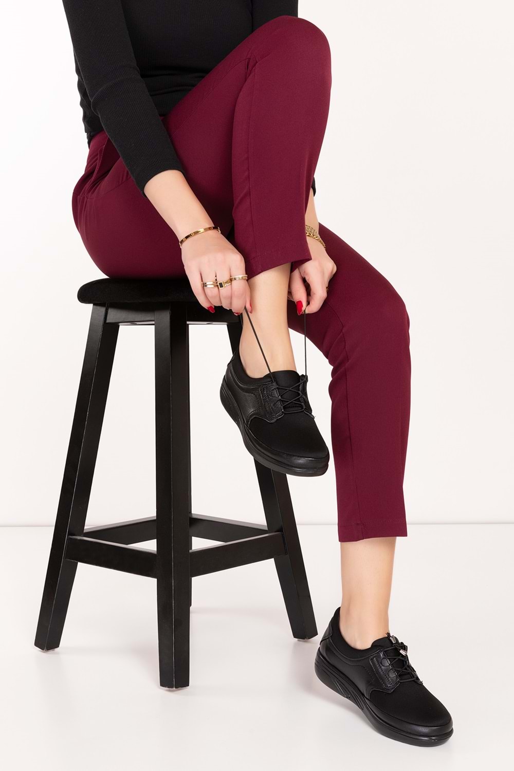 Gondol Comfort Bolle Ortopedik Deri Strech Ayakkabı at.4206 - Siyah - 37