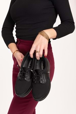 Gondol Comfort Bolle Ortopedik Deri Strech Ayakkabı at.4206 - Siyah - 37