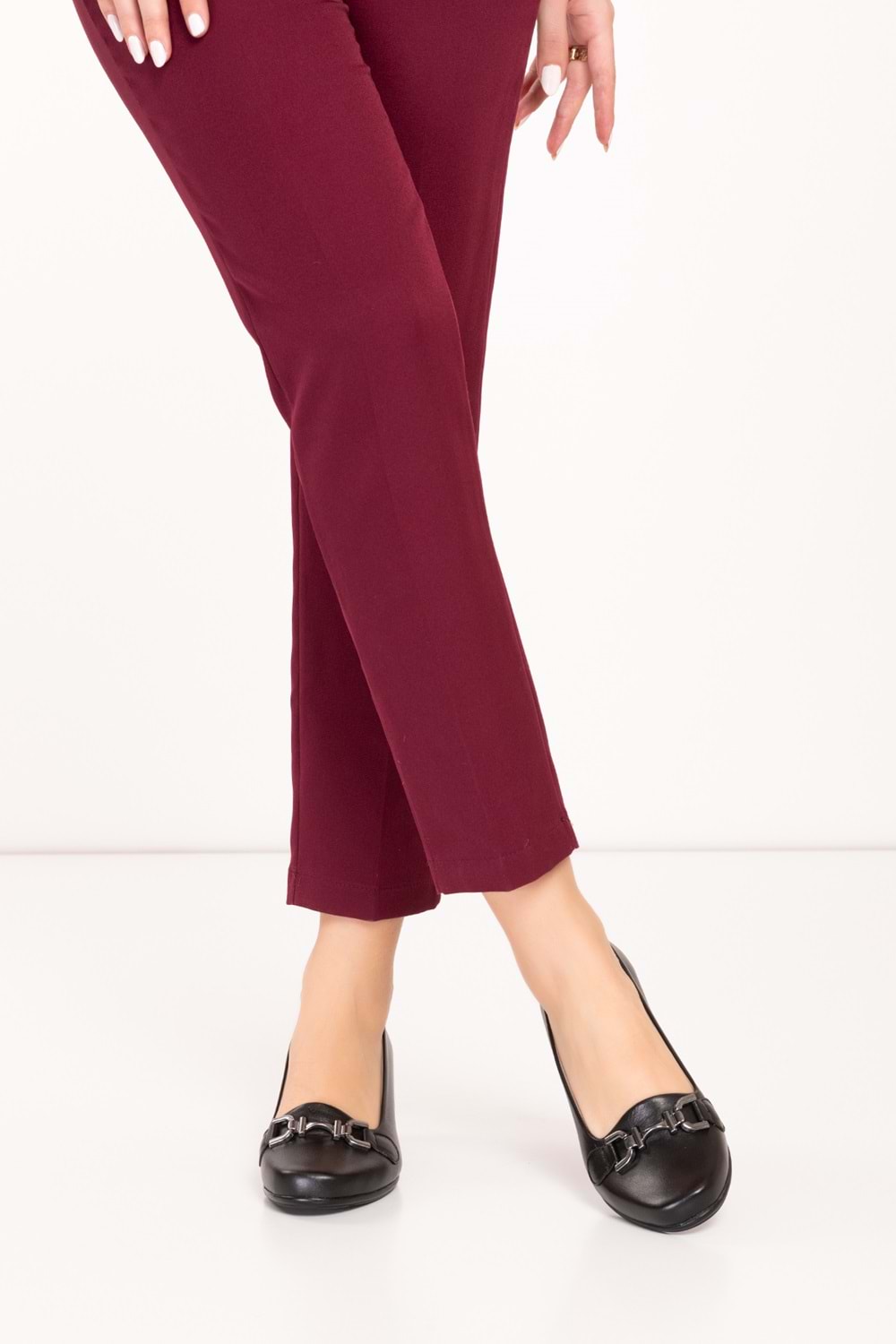 Gondol Hakiki Deri Rahat Klasik Topuklu Ayakkabı vdt.74 - Siyah - 39