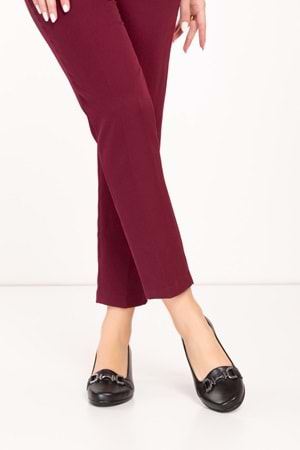 Gondol Hakiki Deri Rahat Klasik Topuklu Ayakkabı vdt.74 - Siyah - 39