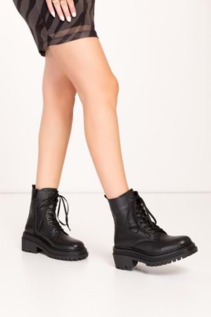 Gondol Kadın Hakiki Deri Günlük Postal Bot wst.2302 - Siyah - 39