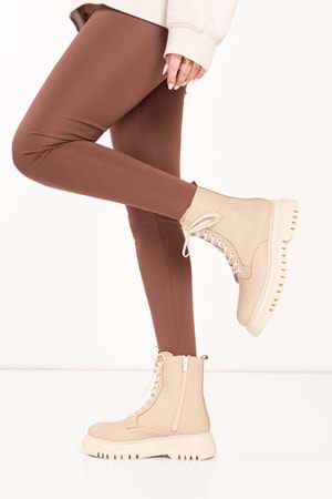 Gondol Kadın Hakiki Deri Günlük Postal Bot wst.2303 - Vizon - 38