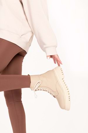 Gondol Kadın Hakiki Deri Günlük Postal Bot wst.2303 - Vizon - 38