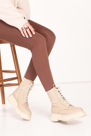 Gondol Kadın Hakiki Deri Günlük Postal Bot wst.2303 - Vizon - 38