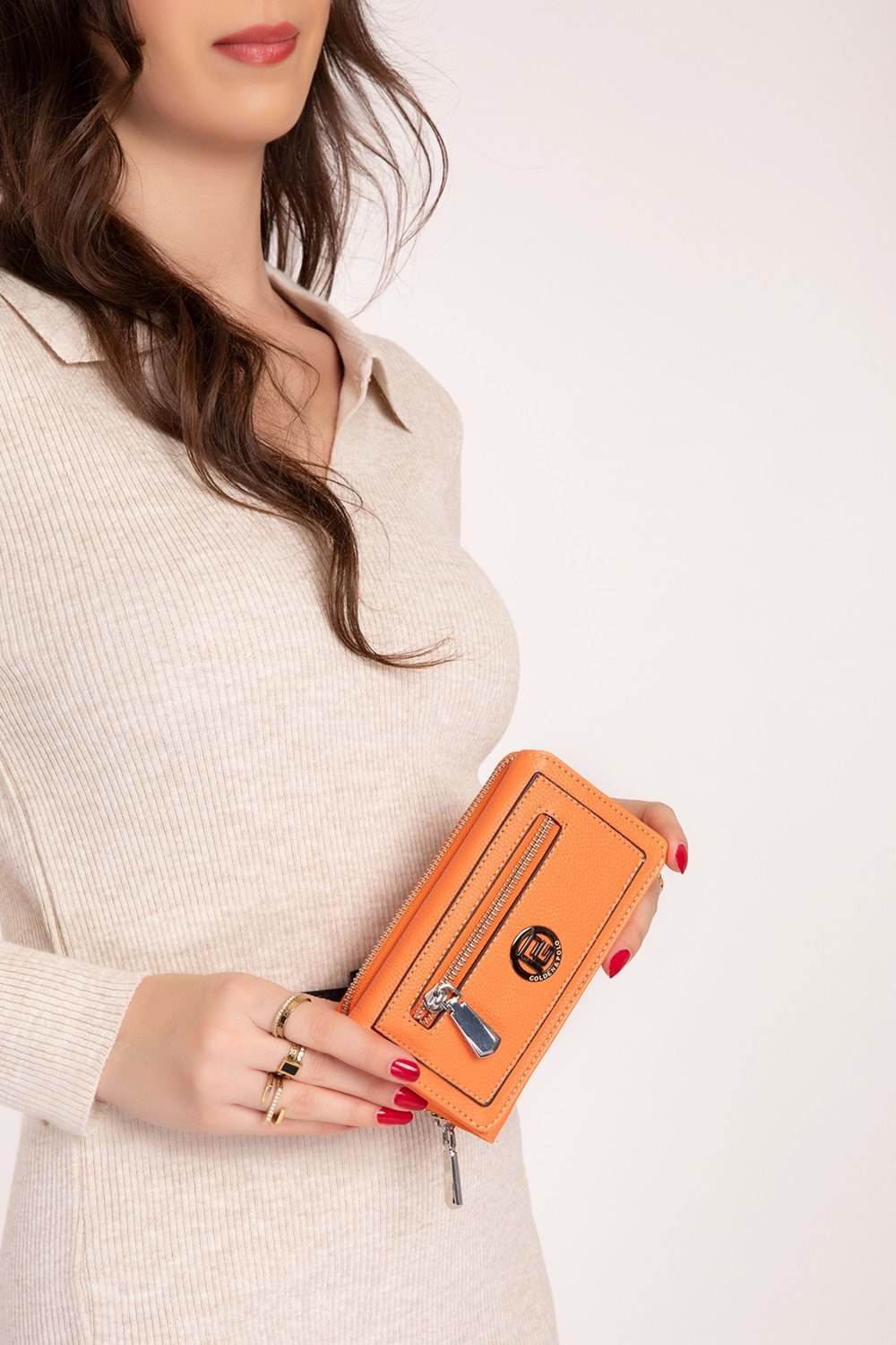 Gondol Çok Gözlü Kullanışlı Şık Cüzdan gp.1120 - Turuncu - TEK EBAT