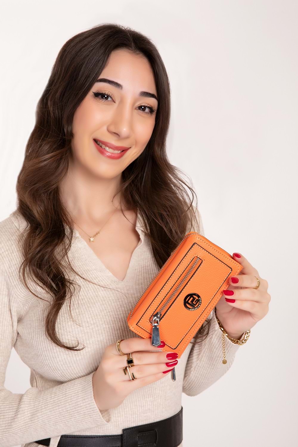Gondol Çok Gözlü Kullanışlı Şık Cüzdan gp.1120 - Turuncu - TEK EBAT