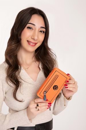 Gondol Çok Gözlü Kullanışlı Şık Cüzdan gp.1120 - Turuncu - TEK EBAT