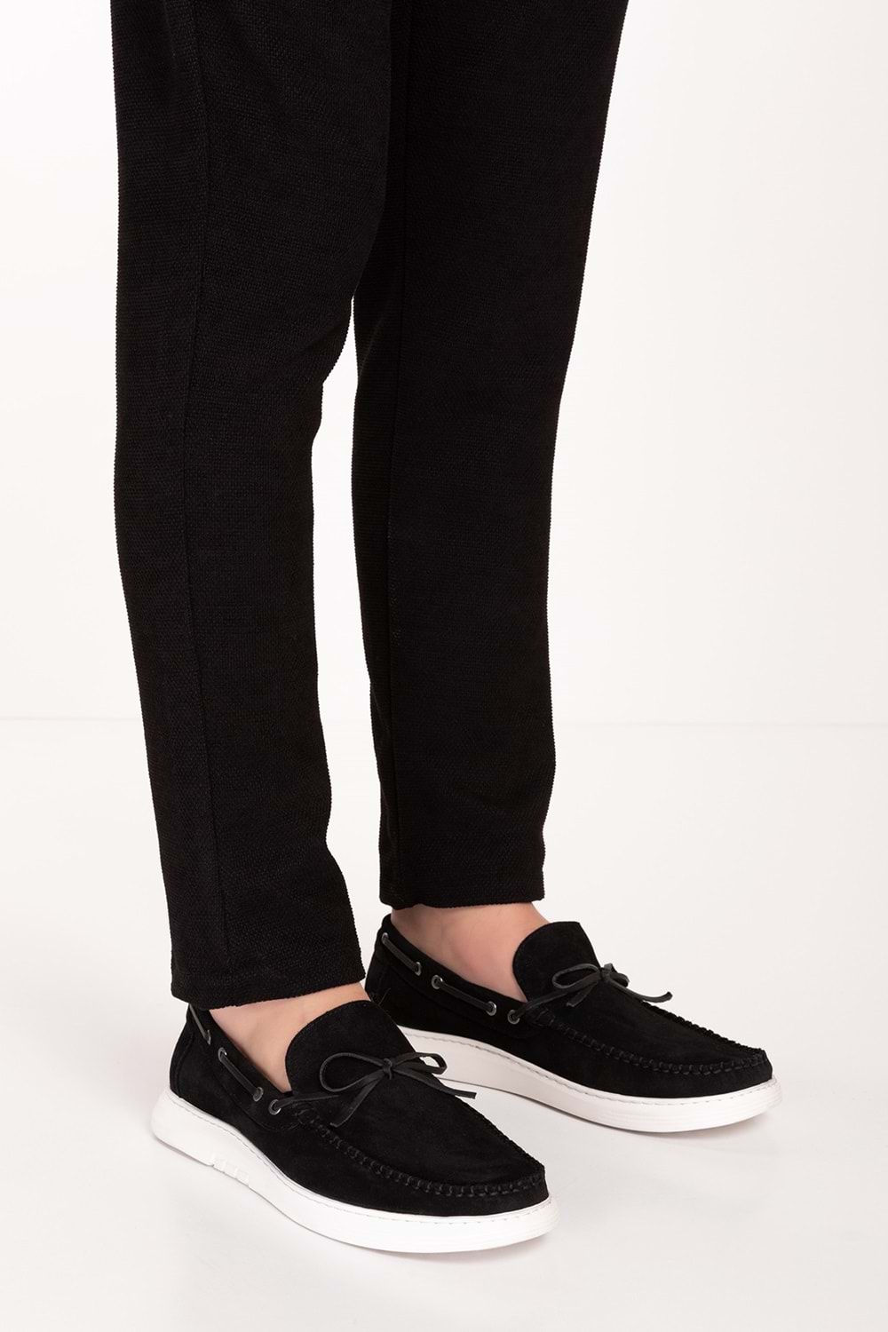 Gondol Erkek Hakiki Deri Hafif Taban Loafer Ayakkabı tx.12631 - Siyah Süet - 43