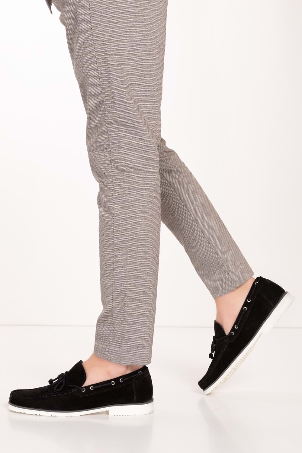 Gondol Erkek Hakiki Deri Hafif Taban Loafer Ayakkabı tx.13361 - Siyah Süet - 41