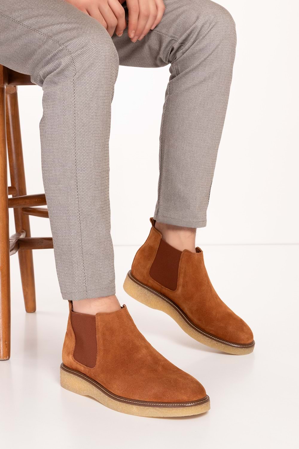 Gondol Erkek Hakiki Deri Kaucuk Taban Günlük Bot tx.77810 - Taba Süet - 43