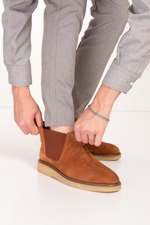 Gondol Erkek Hakiki Deri Kaucuk Taban Günlük Bot tx.77810 - Taba Süet - 43