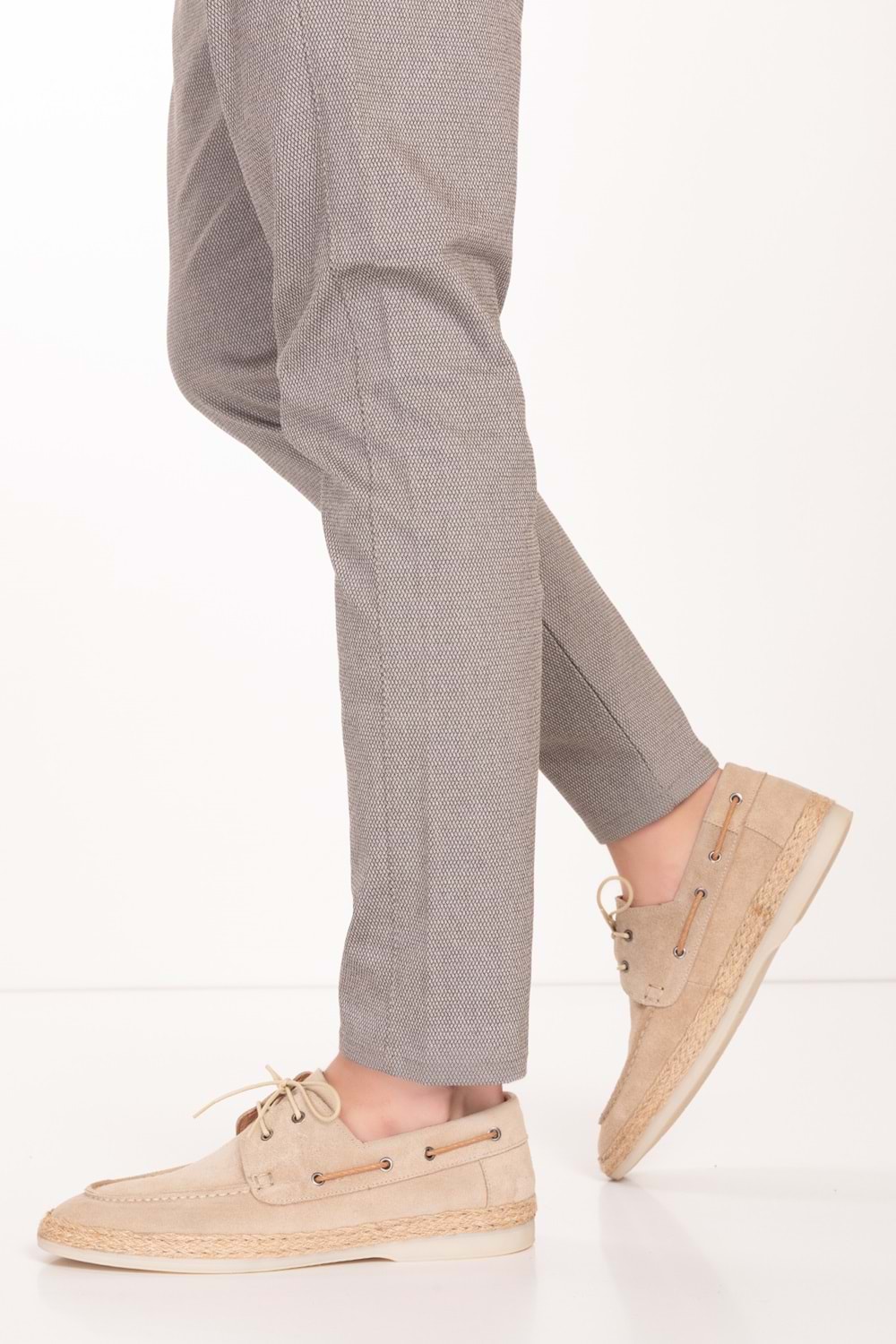 Gondol Erkek Hakiki Deri Hafif Taban Loafer Ayakkabı tx.78283 - Bej Süet - 41