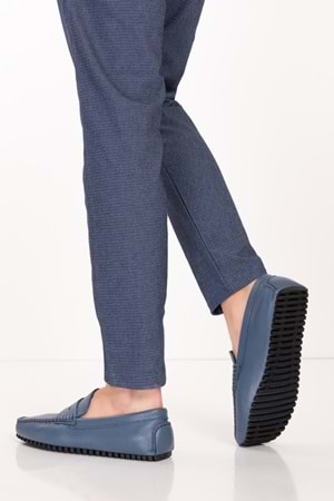 Gondol Erkek Hakiki Deri Hafif Taban Loafer Ayakkabı tx.12503 - Lacivert - 41