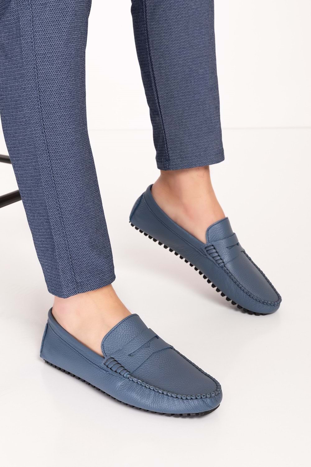 Gondol Erkek Hakiki Deri Hafif Taban Loafer Ayakkabı tx.12503 - Lacivert - 41