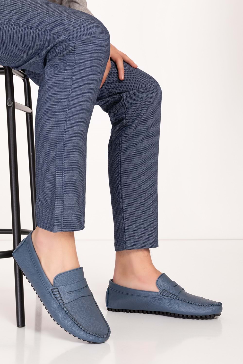 Gondol Erkek Hakiki Deri Hafif Taban Loafer Ayakkabı tx.12503 - Lacivert - 41