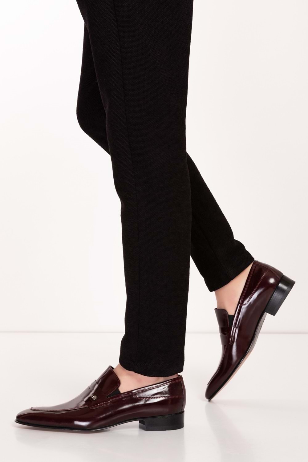 Gondol Erkek Hakiki Deri Kösele Taban Klasik Ayakkabı tx.8378 - Bordo Rugan - 40