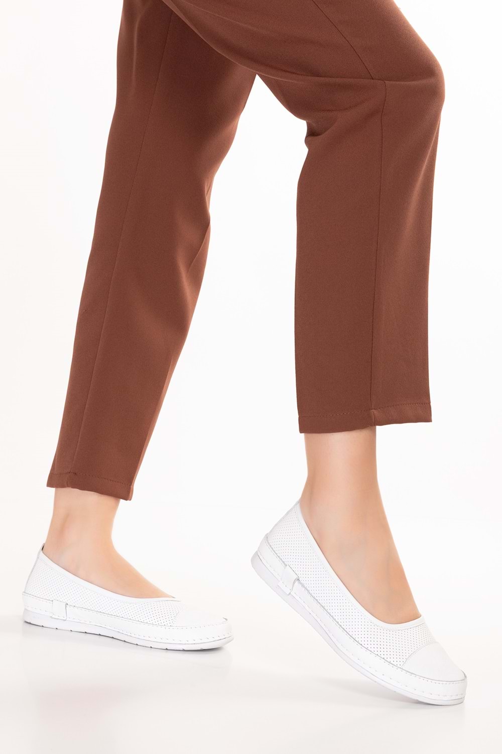 Gondol Hakiki Deri Rahat Yazlık Ayakkabı usl.2154 - Beyaz - 36