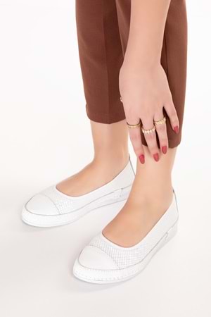 Gondol Hakiki Deri Rahat Yazlık Ayakkabı usl.2154 - Beyaz - 38