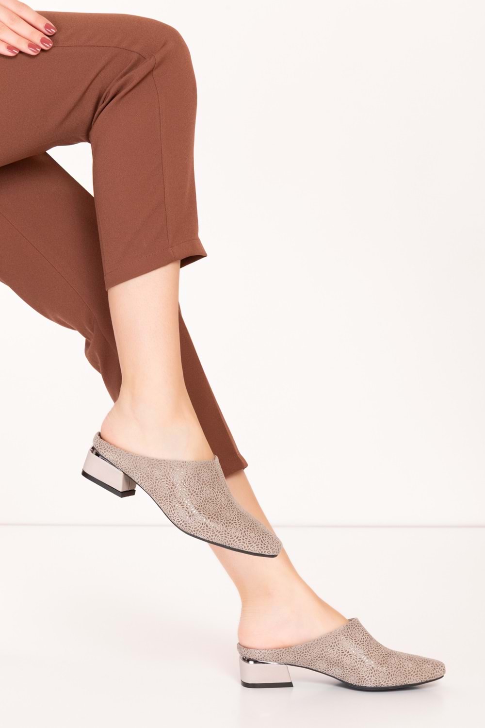 Gondol Hakiki Deri Şık Rahat Sabo Gondol Terlik vdt.16 - Taş - 40