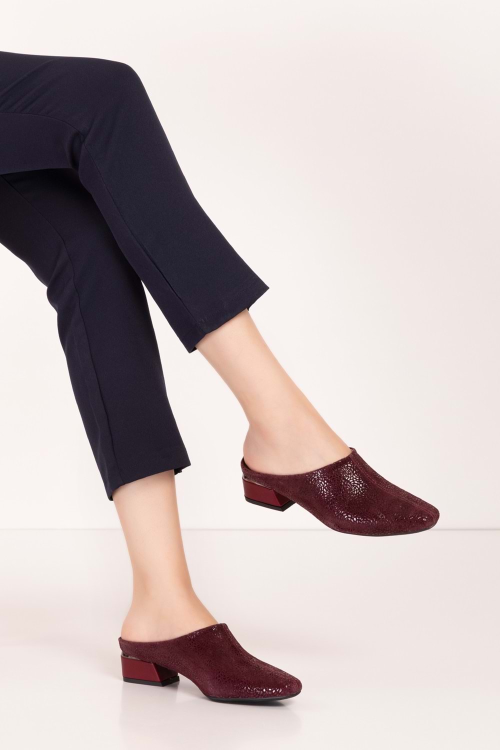 Gondol Hakiki Deri Şık Rahat Sabo Gondol Terlik vdt.16 - Bordo - 41