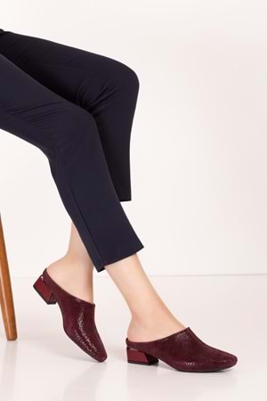 Gondol Hakiki Deri Şık Rahat Sabo Gondol Terlik vdt.16 - Bordo - 41