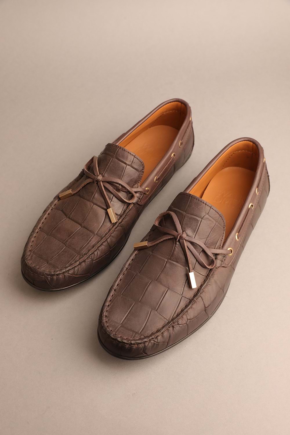 Gondol Erkek Hakiki Deri Klasik Loafer Kahve Croco 42 ttx.260