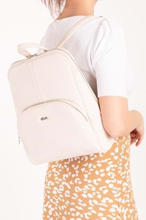 Gondol Kadın Günlük Şık Sırt Çantası ald.1025 - Ekru - TEK EBAT