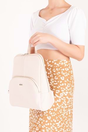 Gondol Kadın Günlük Şık Sırt Çantası ald.1025 - Ekru - TEK EBAT