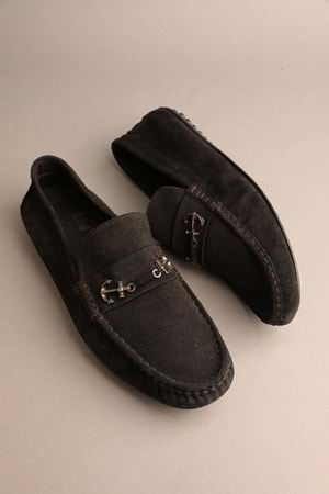 Gondol Erkek Hakiki Deri Klasik Loafer Siyah Süet 41 ttx.20110