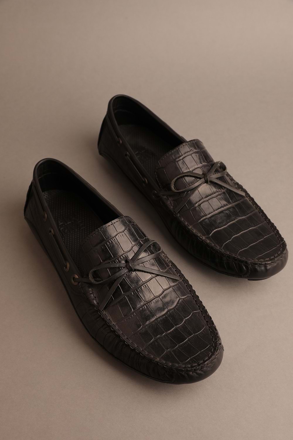 Gondol Erkek Hakiki Deri Klasik Loafer Siyah Croco 41 ttx.20120