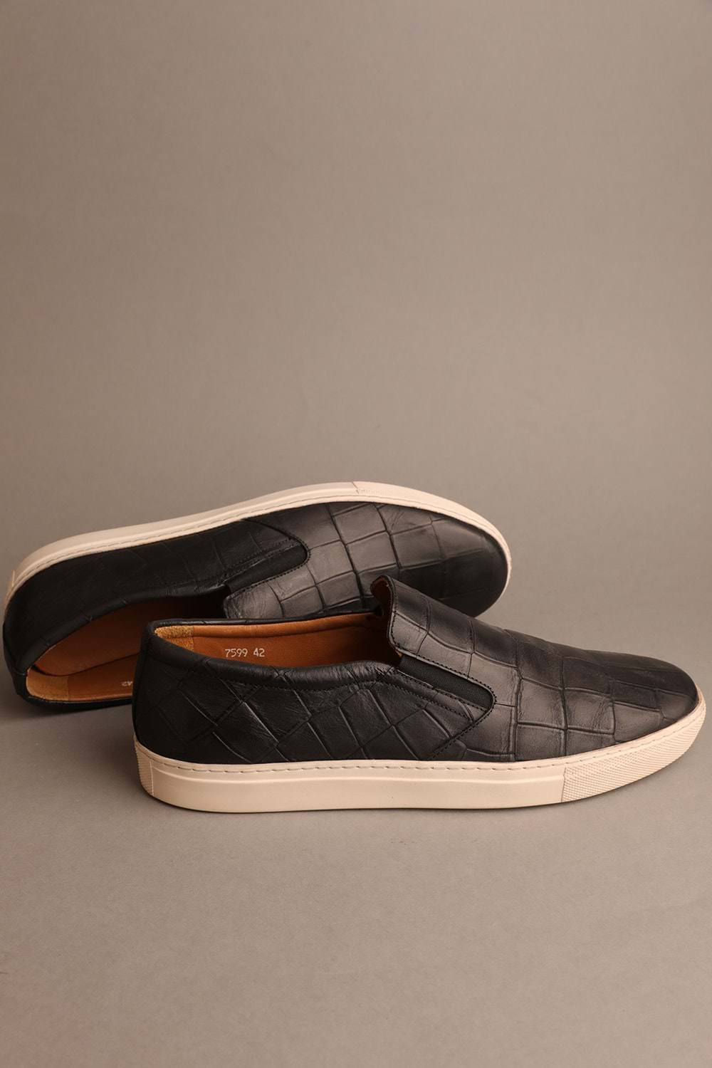 Gondol Erkek Hakiki Deri Klasik Loafer Siyah Croco 42 ttx.20198