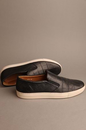 Gondol Erkek Hakiki Deri Klasik Loafer Siyah Croco 42 ttx.20198