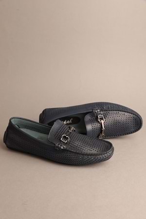 Gondol Erkek Hakiki Deri Klasik Loafer Lacivert 41 ttx.615